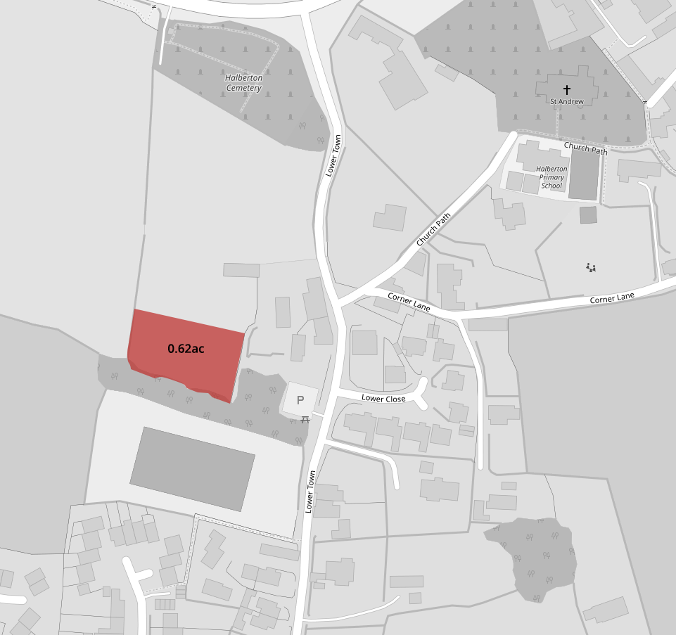 Approximate diagram of the site. Map showing community growing area location